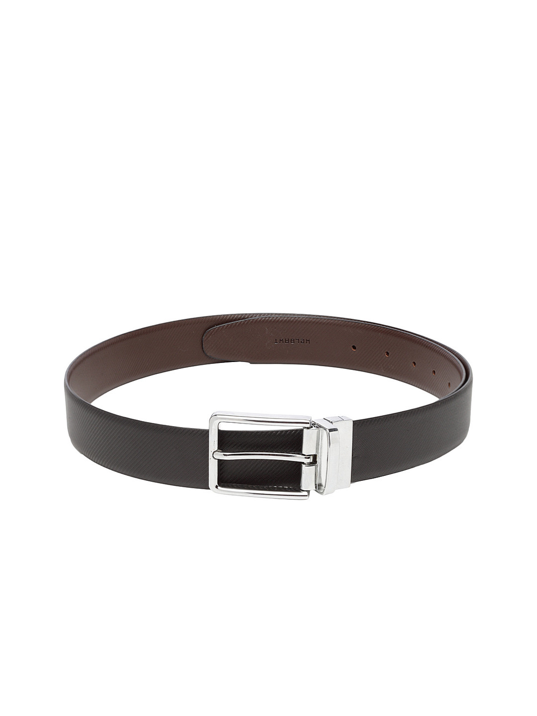 

WELBAWT Men Black & Brown Textured Leather Reversible Belt