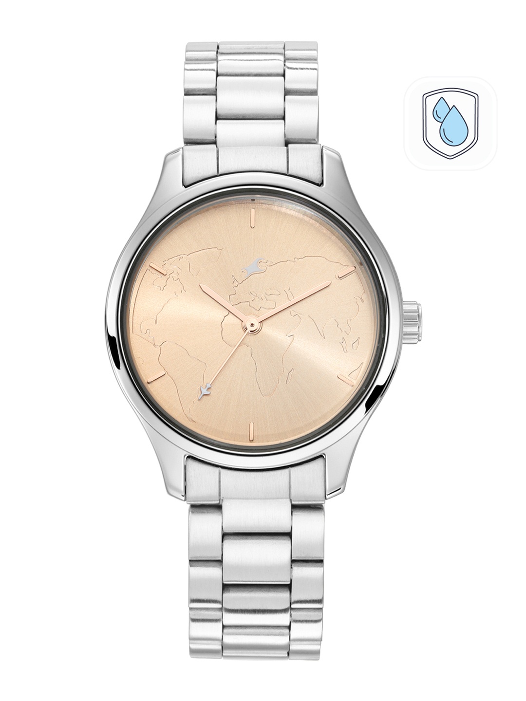 

Fastrack Women Rose Gold & Silver-Toned Analogue Watch 6219SM01