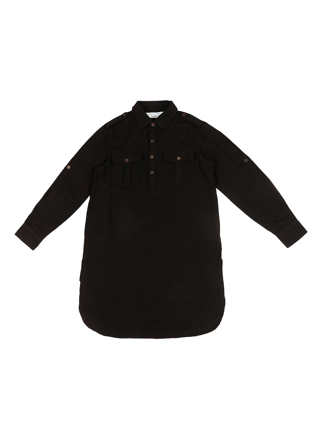 

indus route by Pantaloons Boys Black Solid Pathani Kurta