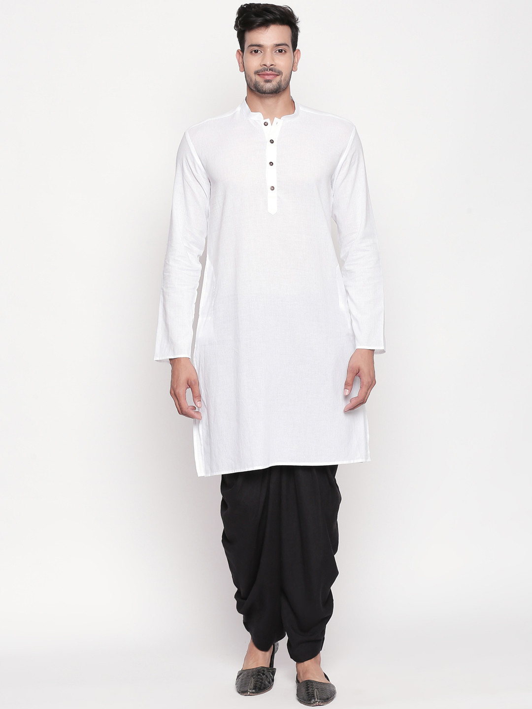

indus route by Pantaloons Men White Solid Straight Kurta