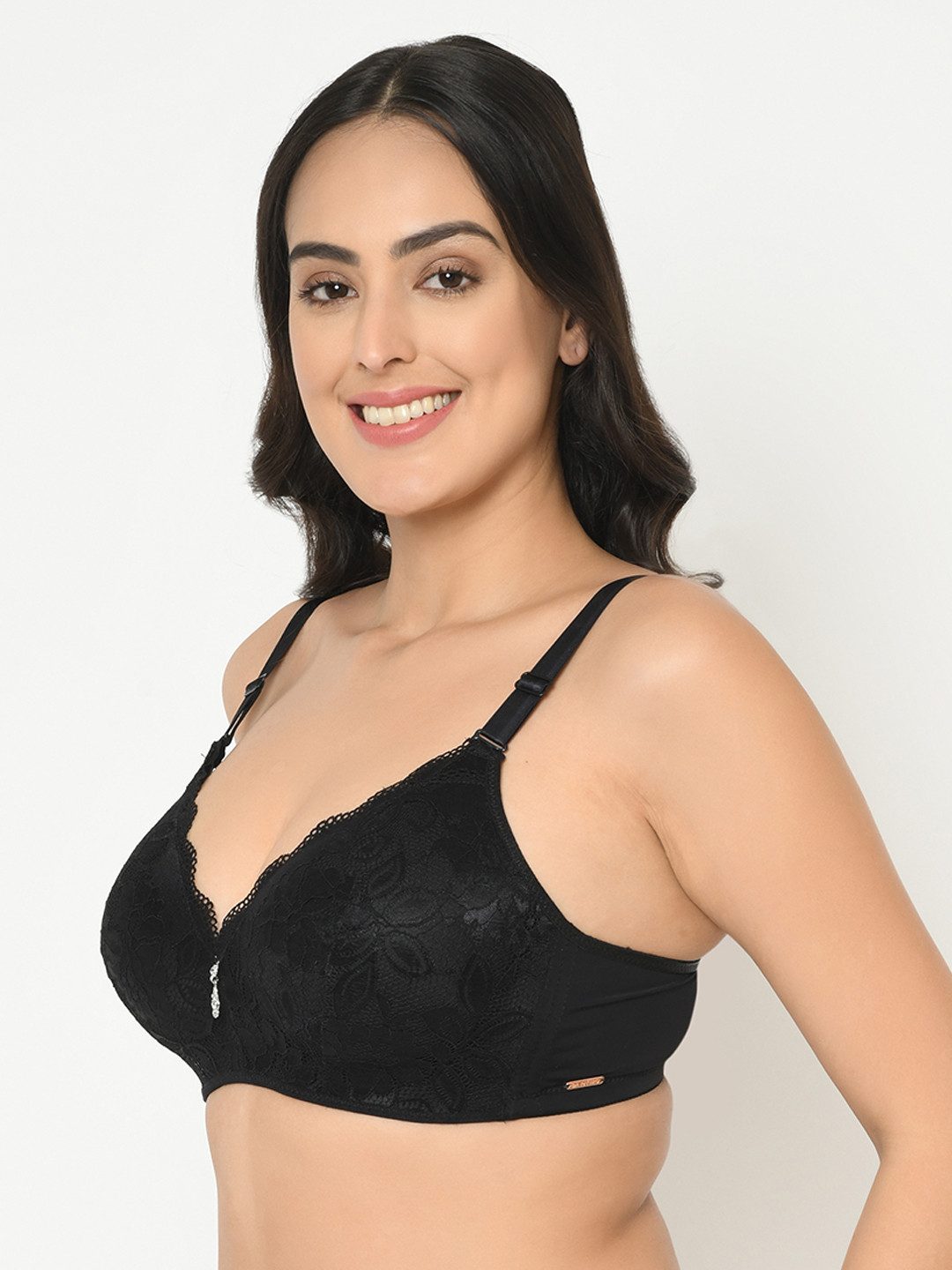 

Curvy Love Plus Size Black Lace Underwired Lightly Padded Everyday Bra CL-02 BLACK-C20