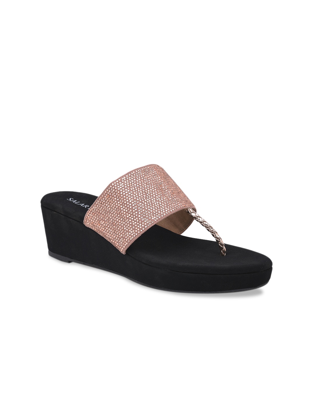 

SALARIO Women Rose Gold Embellished Wedges