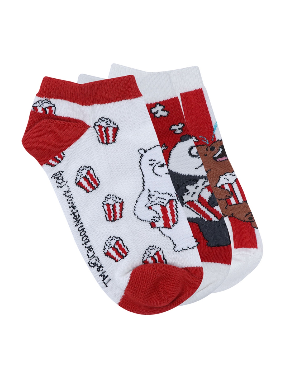 

Cartoon Network Women Pack Of 3 Assorted We Bare Bears By Balenzia Patterned Ankle Length Socks