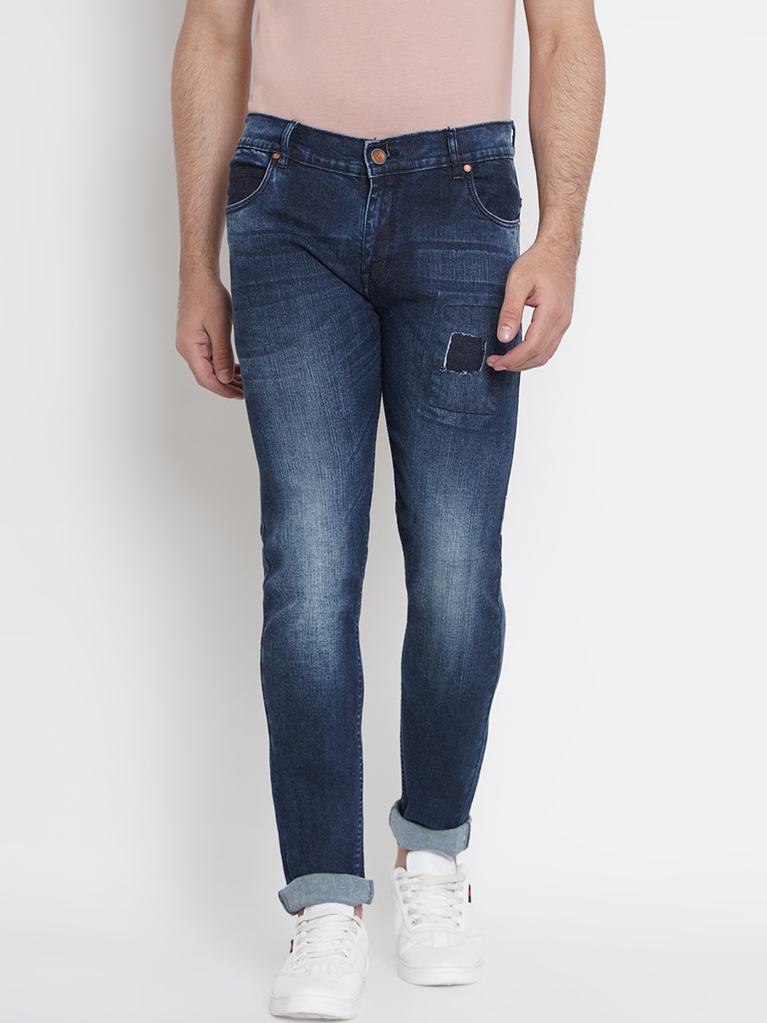 

Dais Men Blue Slim Fit Mid-Rise Low Distress Stretchable Jeans