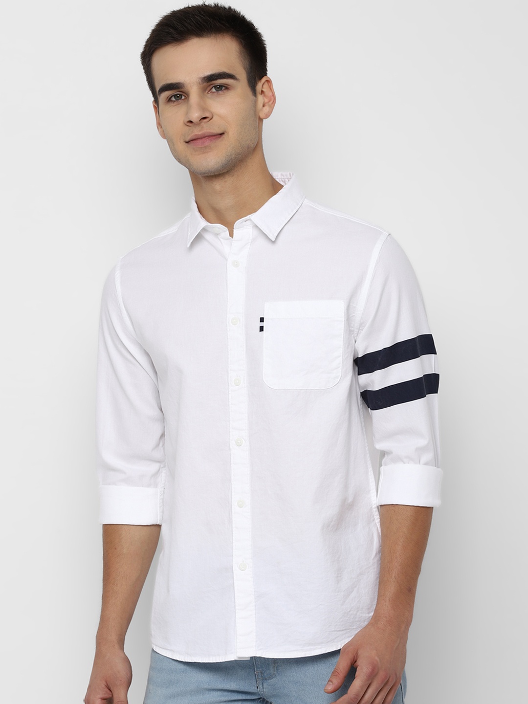 

People Men White Regular Fit Solid Casual Shirt