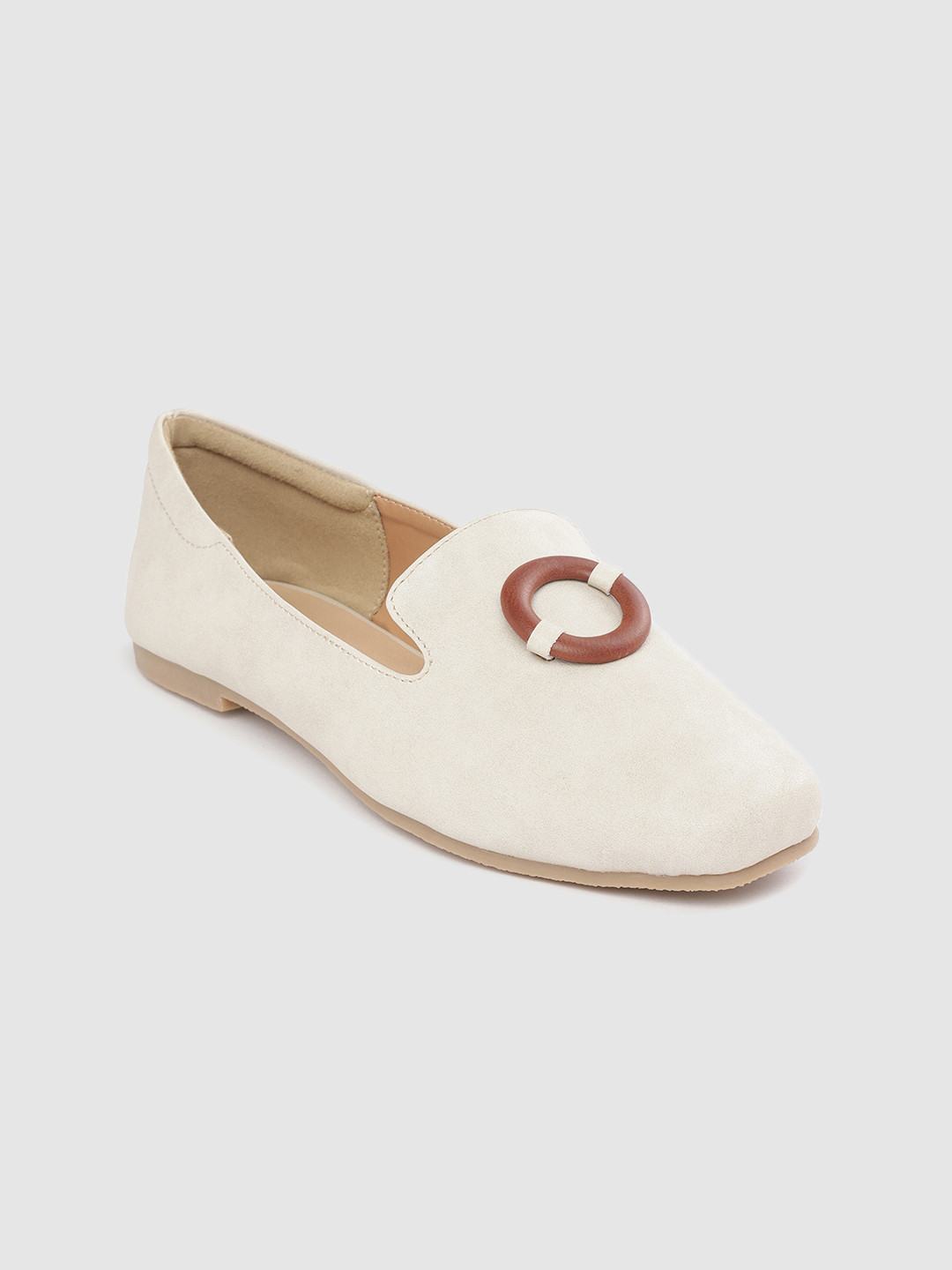 

her by invictus Women Beige Solid Slip-On Flats