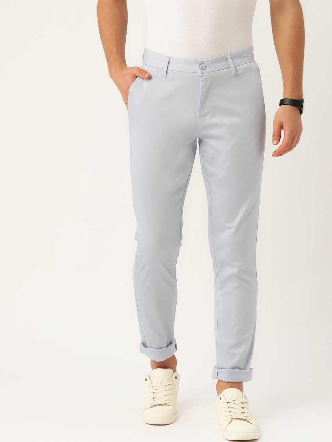 

INVICTUS Men Blue Regular Fit Solid Trousers