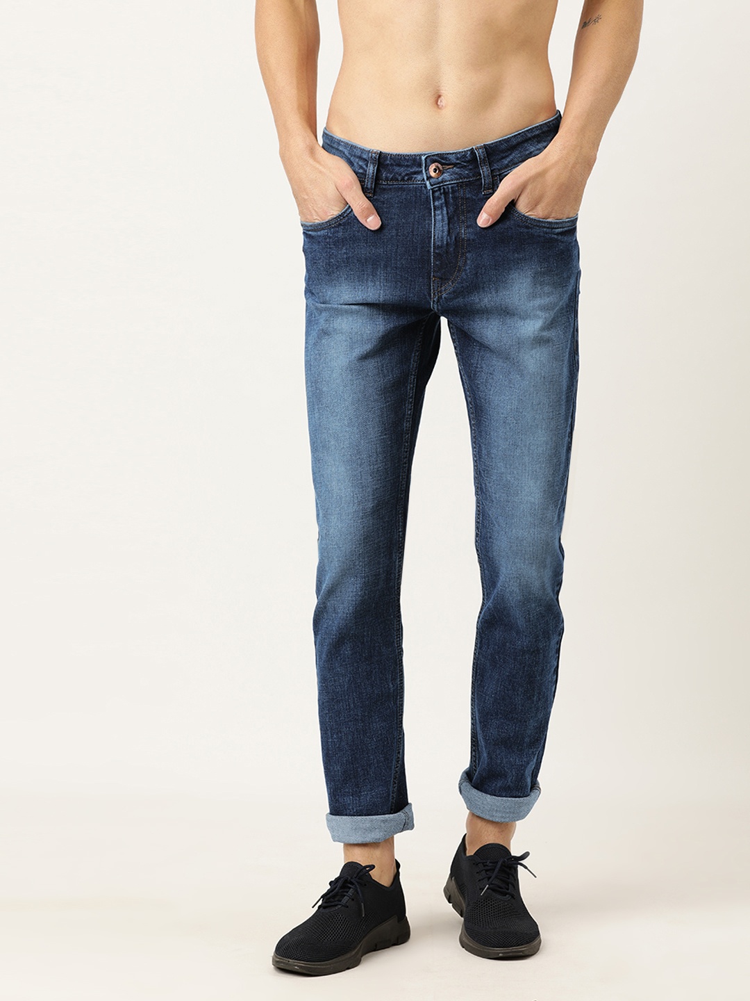 

Flying Machine Men Blue Slim Fit Mid-Rise Clean Look Stretchable Jeans