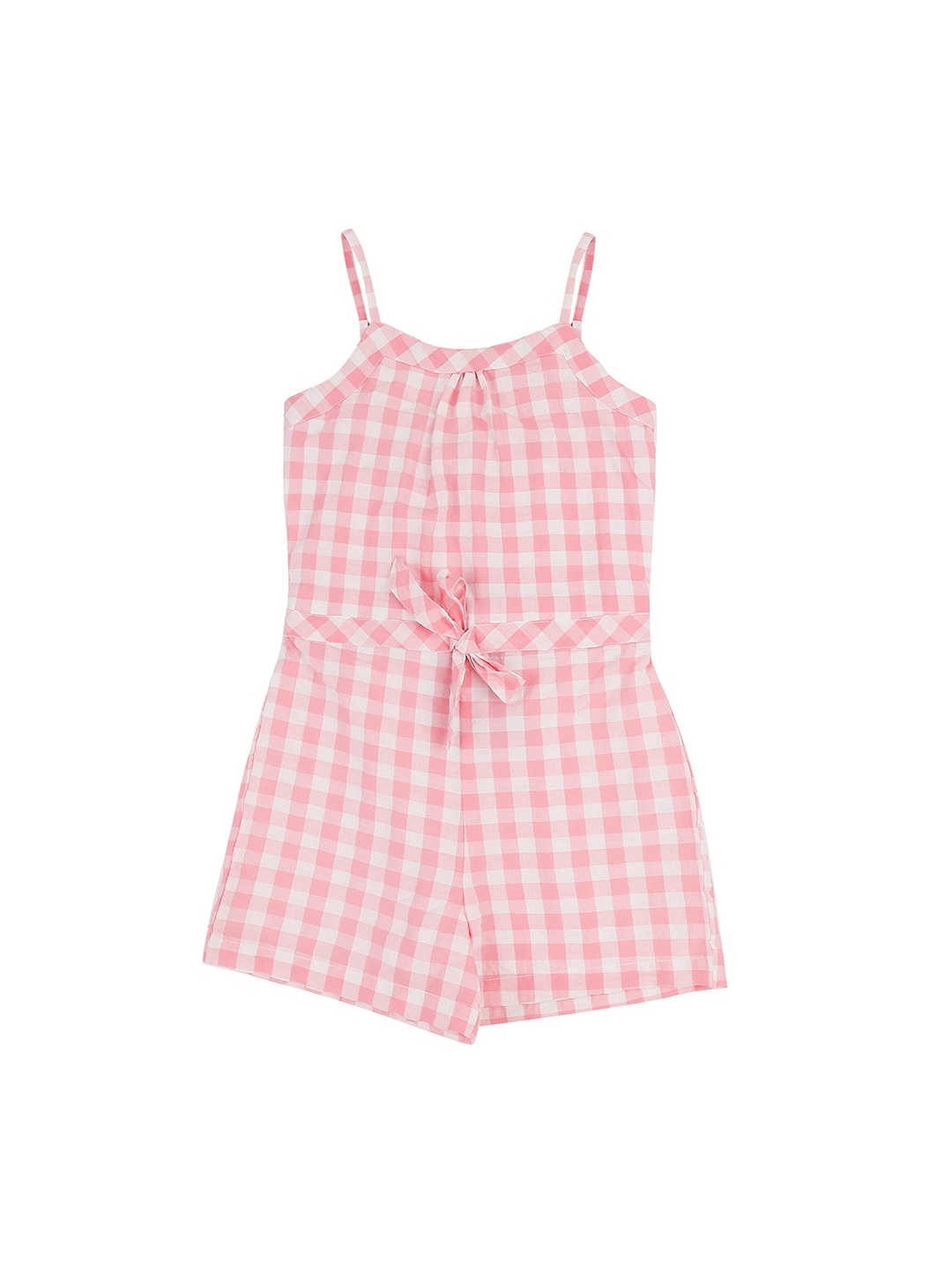 

Pantaloons Junior Girls Pink Checked Fit and Flare Dress