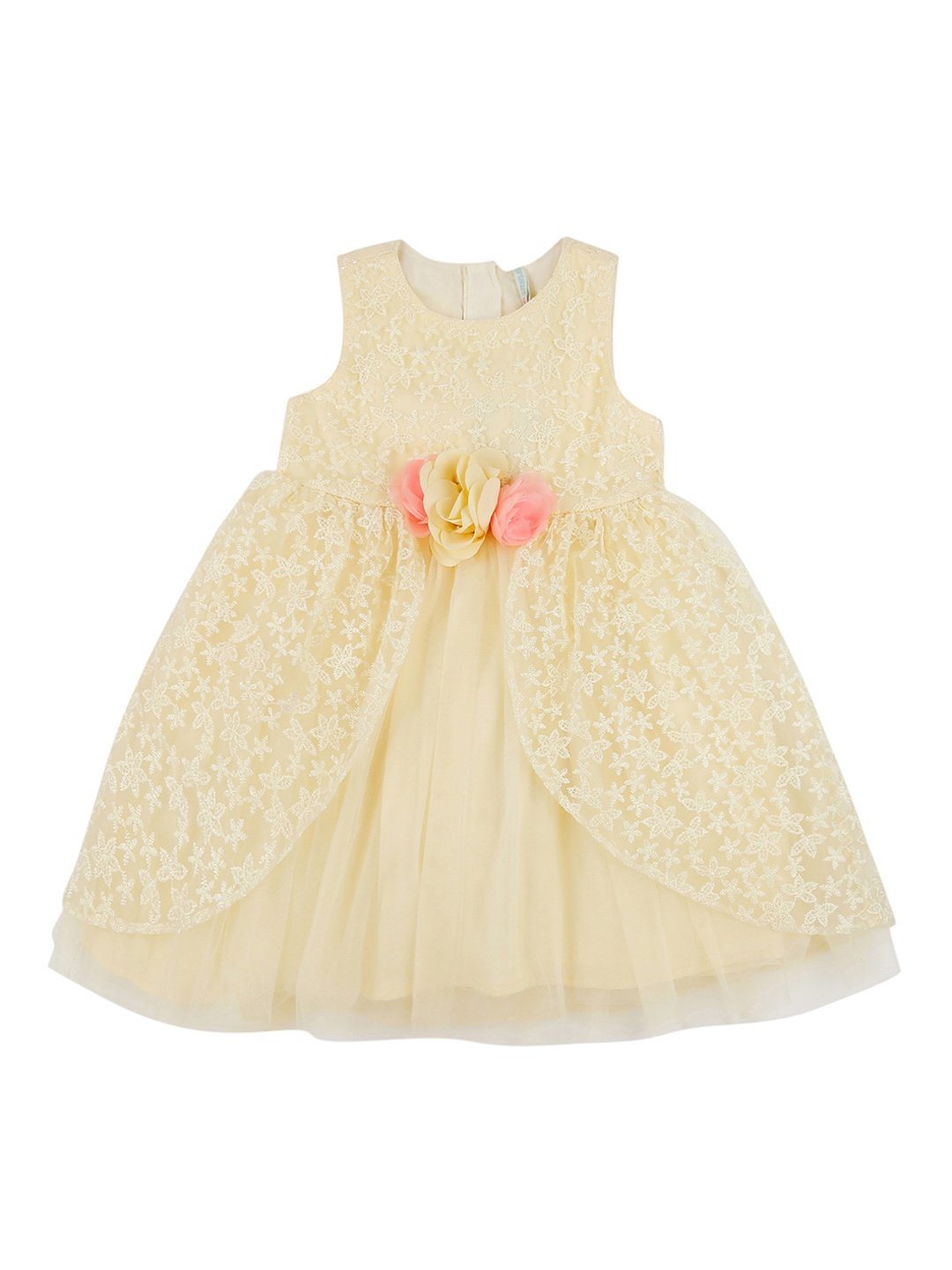 

Pantaloons Junior Girls Beige Self Design Fit and Flare Dress