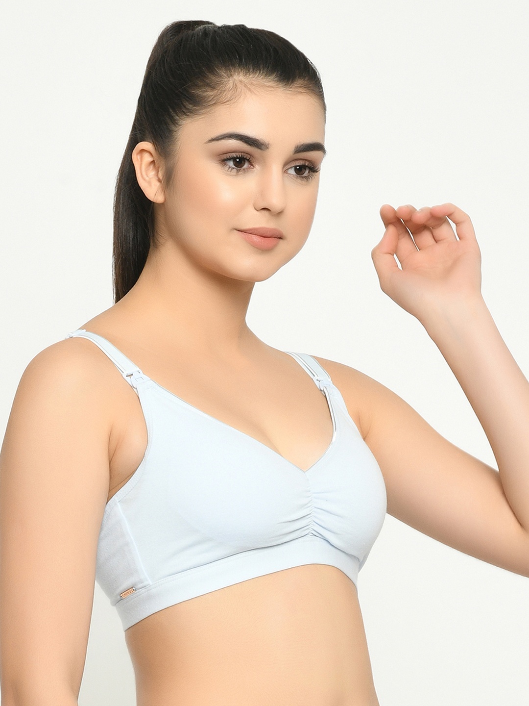

MAMMA PRESTO Blue Solid Non-Wired Lightly Padded Maternity Nursing Bra MPF-05 BLUE-C20