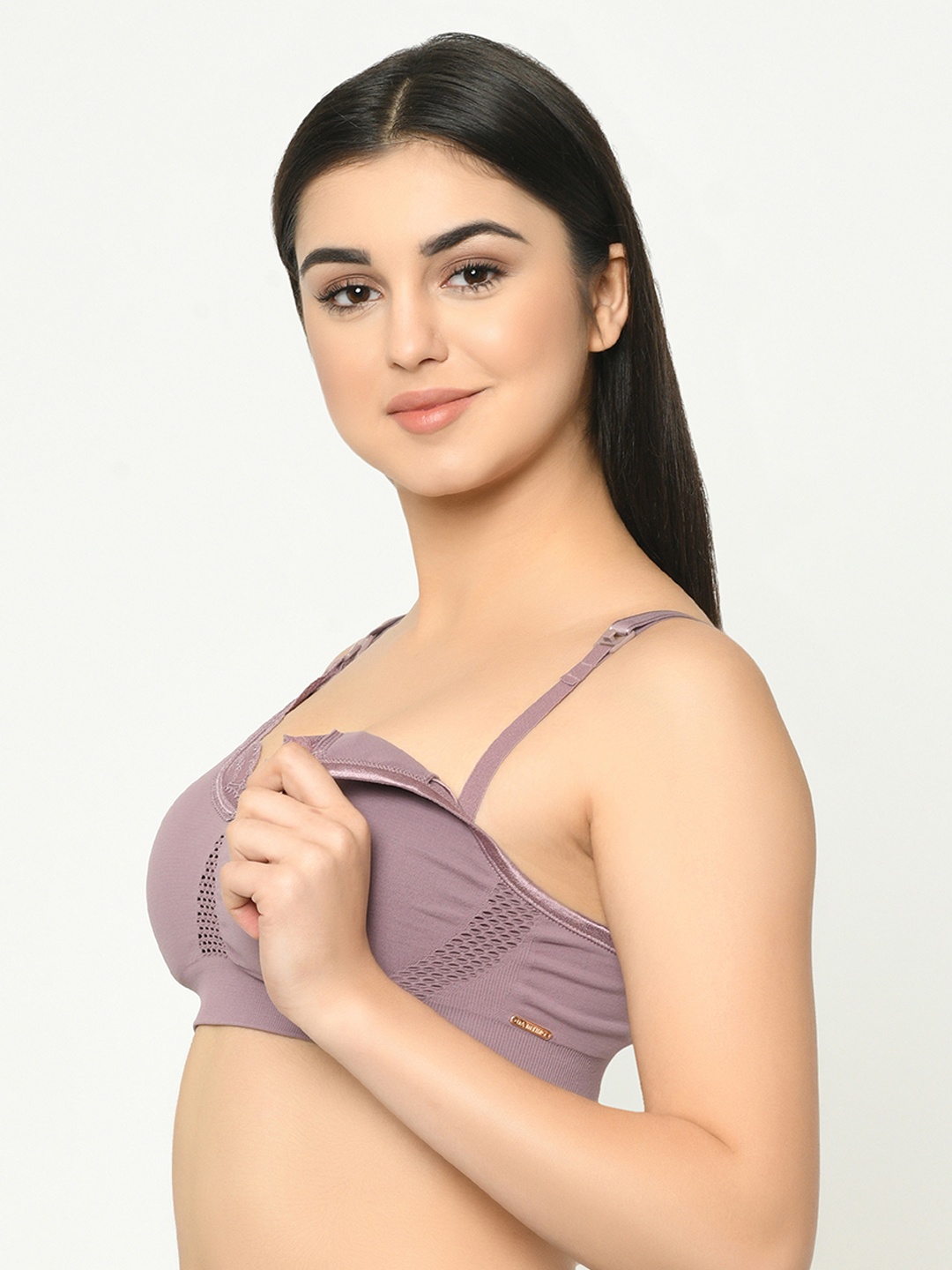 

MAMMA PRESTO Taupe Solid Non-Wired Lightly Padded Maternity Bra MPF-02 PURPLE-C20