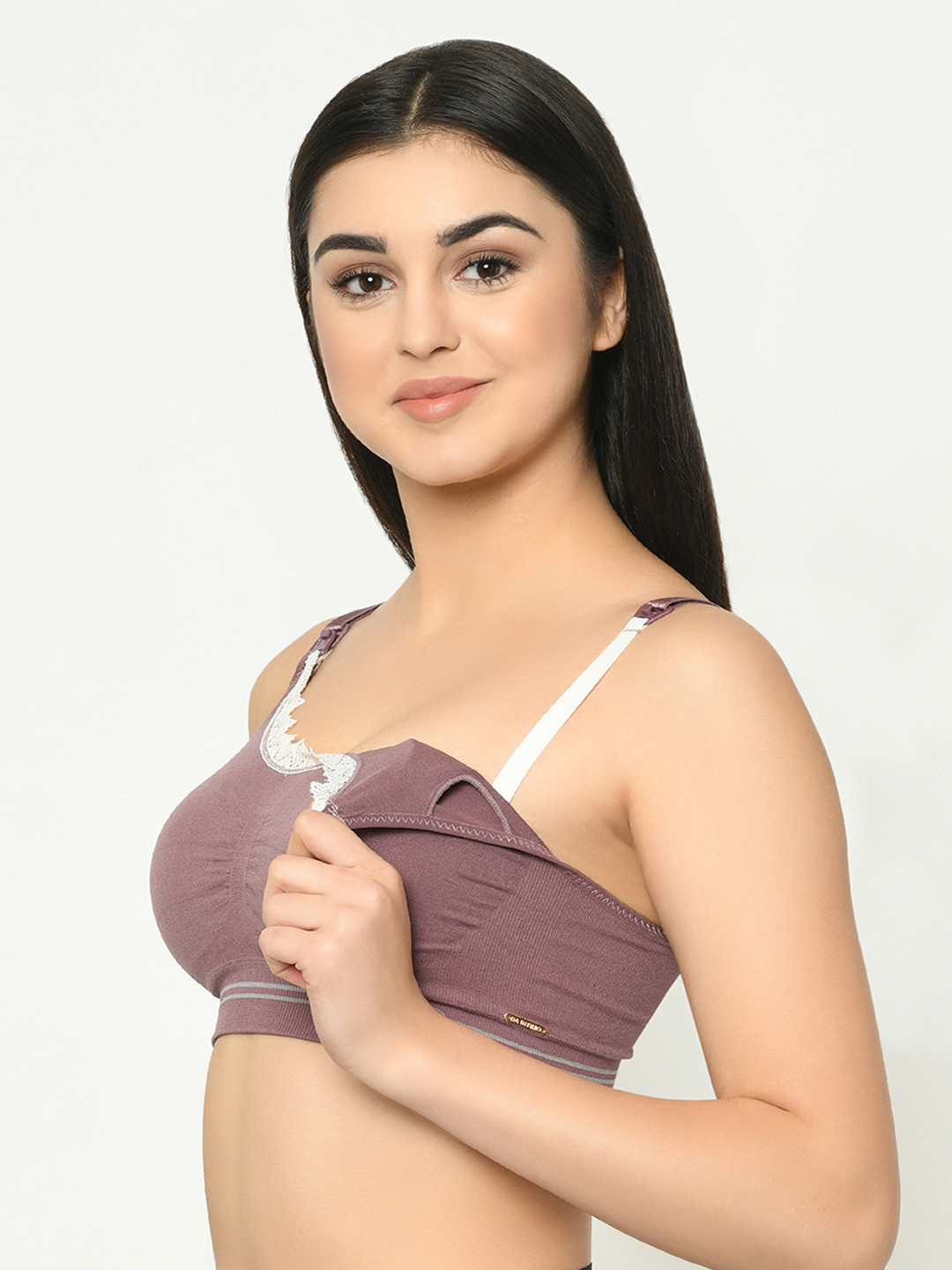 

MAMMA PRESTO Brown Solid Antimicrobial Lightly Padded Maternity Nursing Bra MPF-07