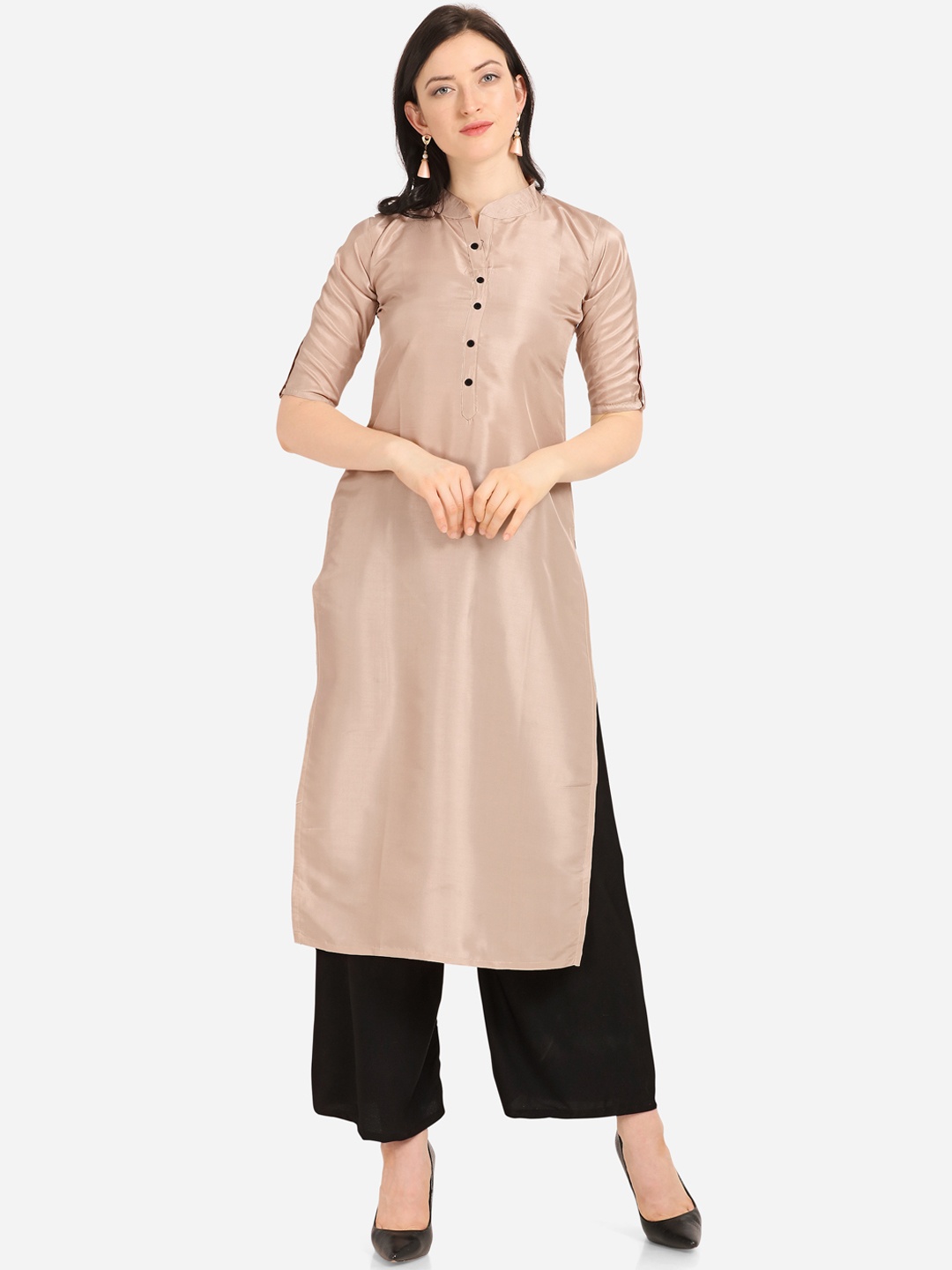 

Silk Bazar Women Beige Regular Kurta with Palazzos