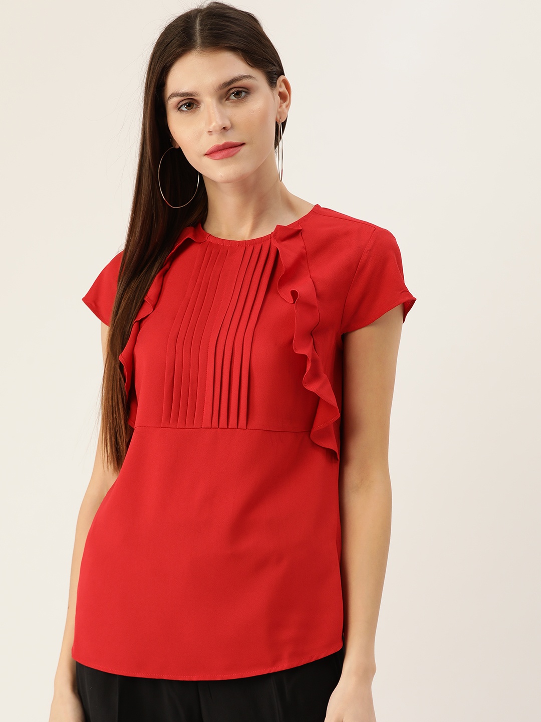 

QUIERO Women Red Solid Top