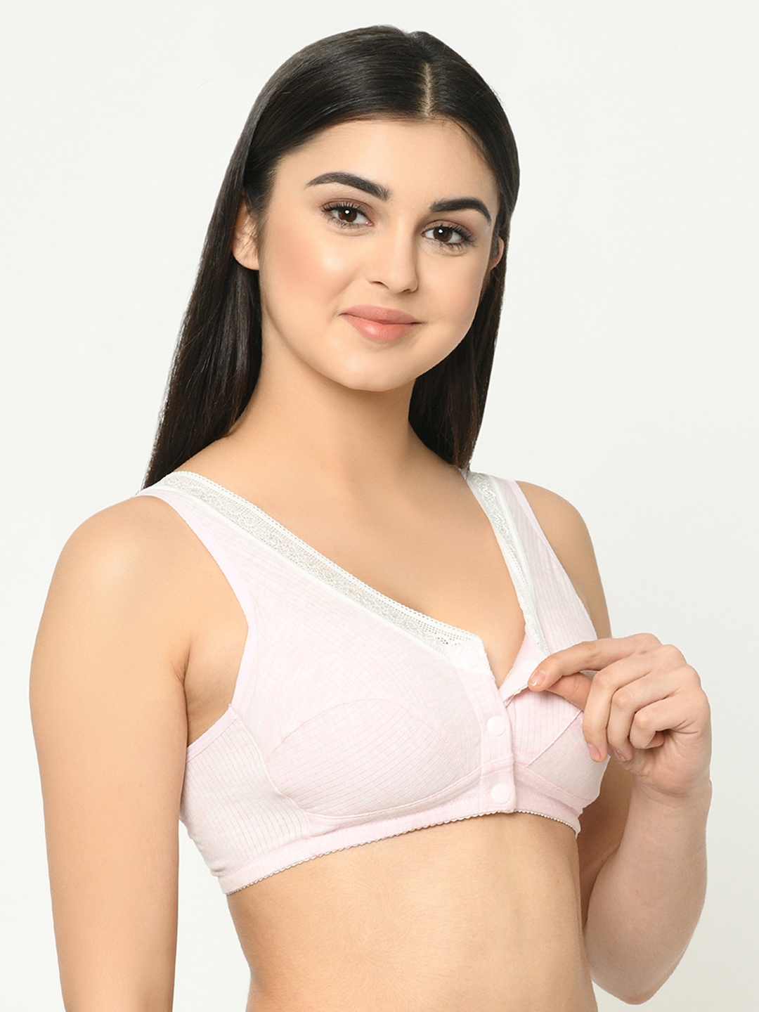 

MAMMA PRESTO Pink Solid Non-Wired Non Padded Maternity Nursing Bra MPF-09