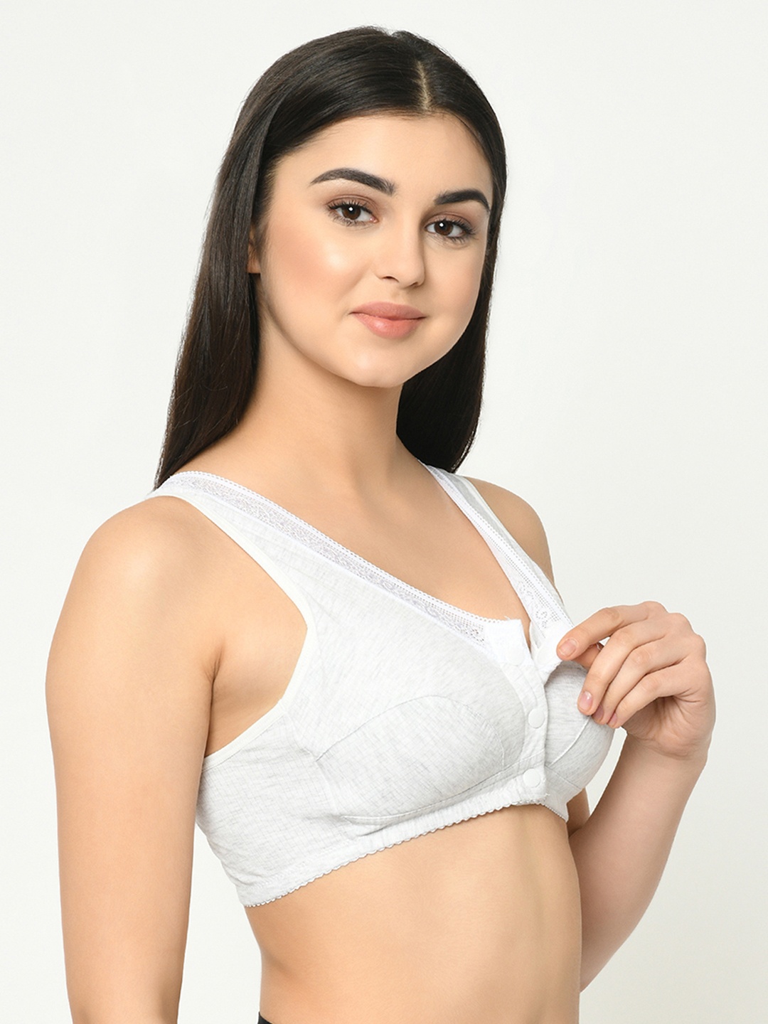 

MAMMA PRESTO Grey Solid Non-Wired Non Padded Maternity Nursing Bra MPF-09