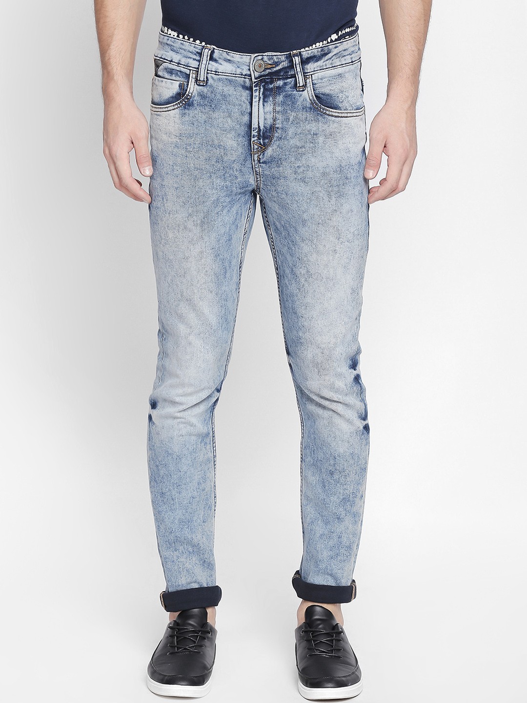 

SF JEANS by Pantaloons Men Blue Regular Fit Mid-Rise Clean Look Stretchable Jeans