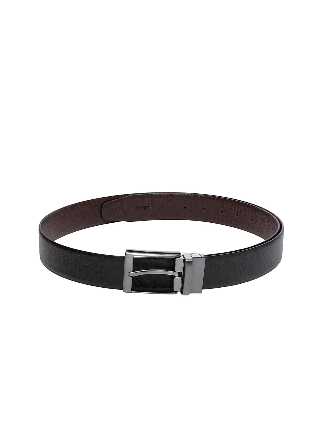 

WELBAWT Men Black & Brown Textured Reversible Leather Belt