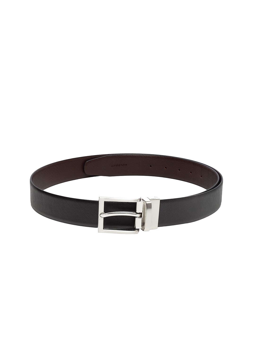

WELBAWT Men Black & Brown Textured Reversible Leather Belt