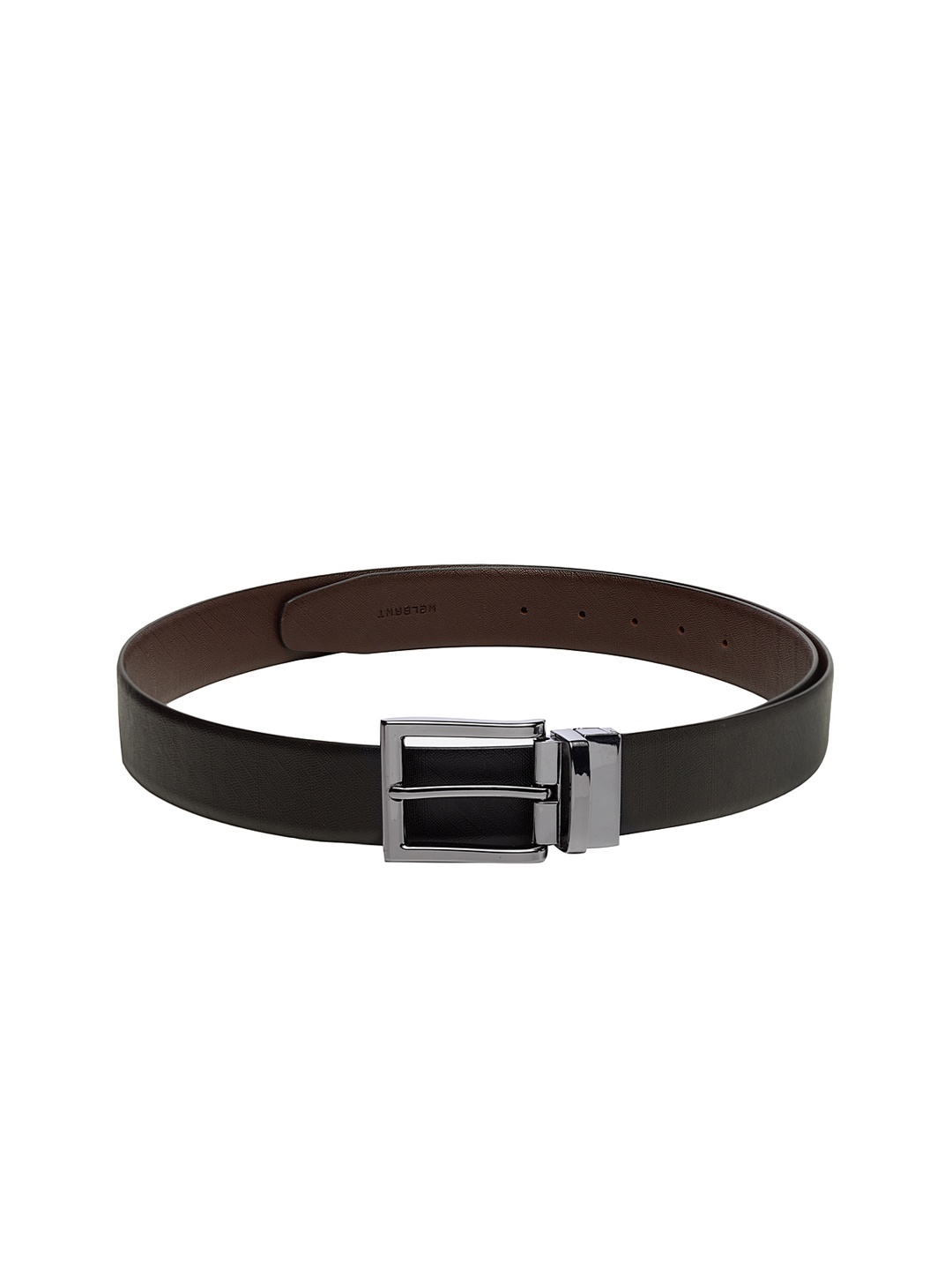 

WELBAWT Men Black & Brown Textured Reversible Leather Belt