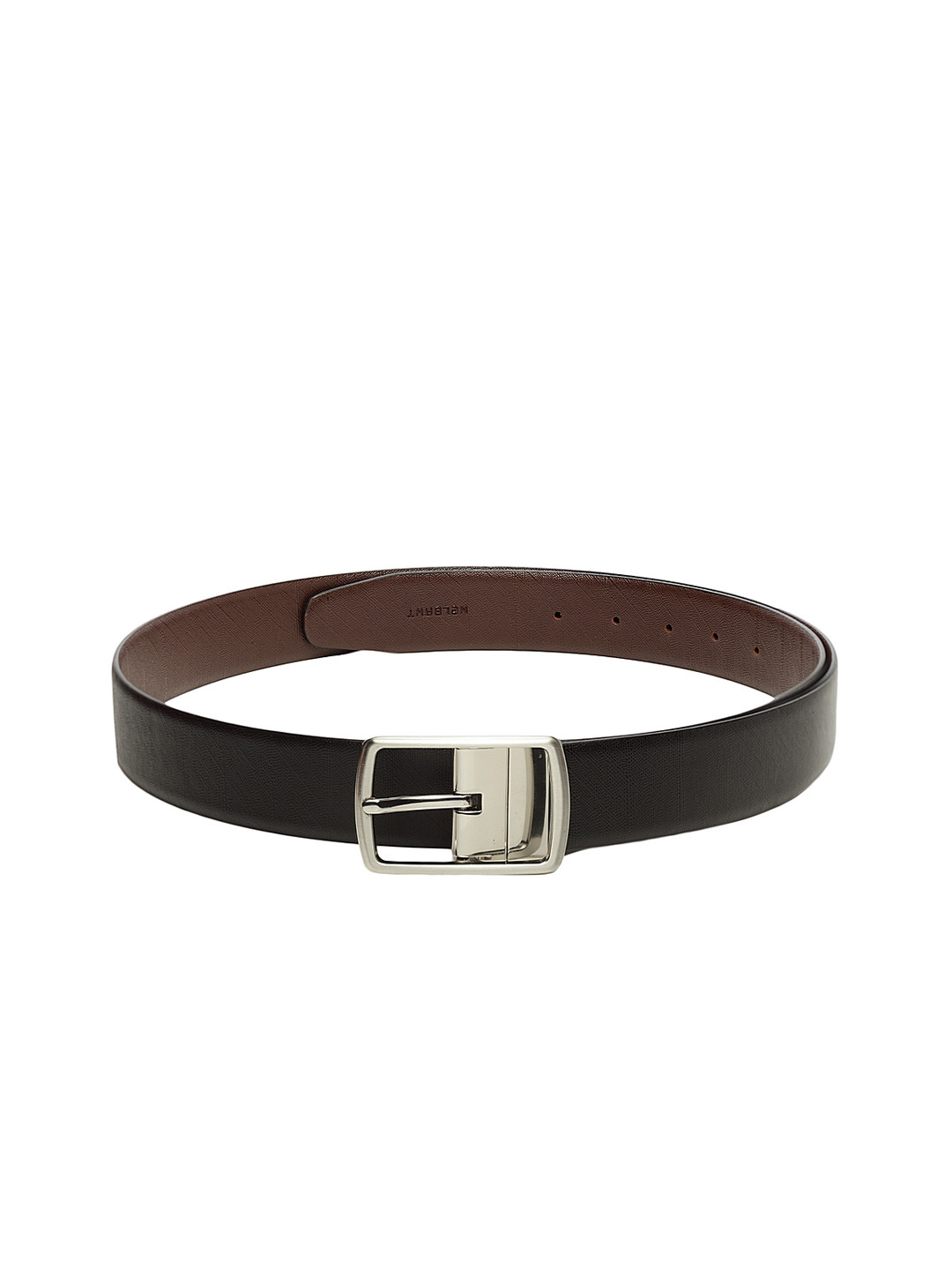

WELBAWT Men Black & Brown Textured Reversible Leather Belt