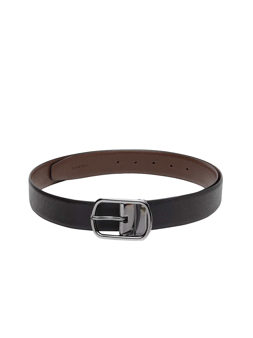 

WELBAWT Men Black & Brown Textured Reversible Leather Belt