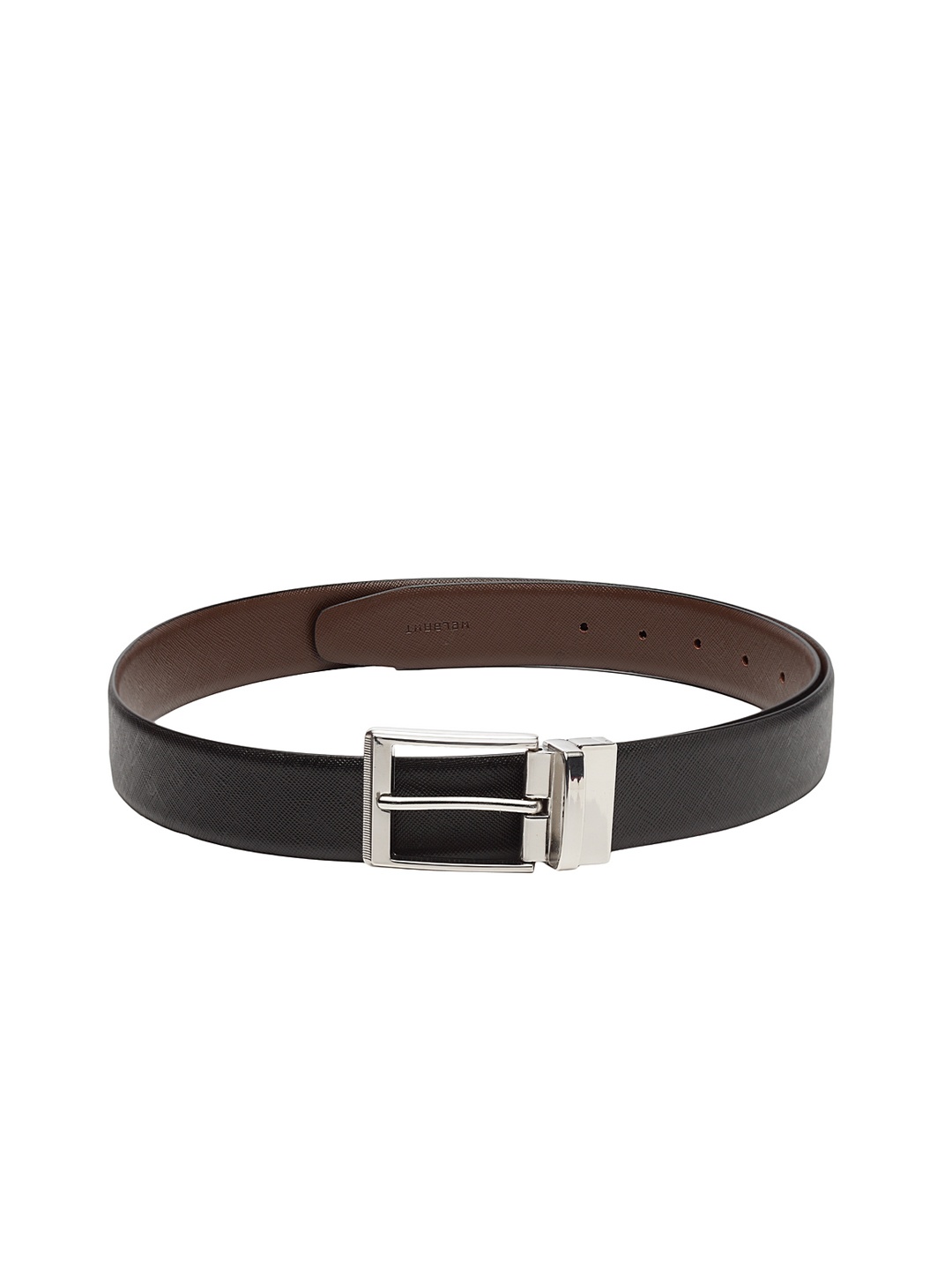 

WELBAWT Men Black & Brown Textured Reversible Leather Belt