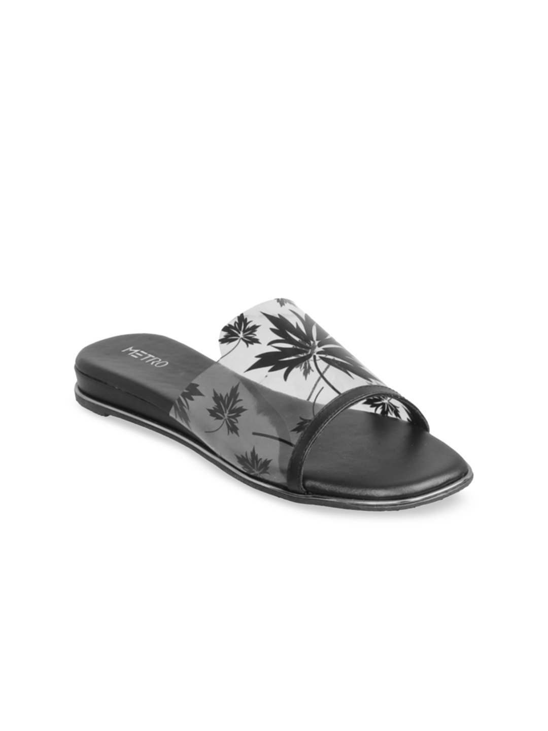 

Metro Women Black & Transparent Printed Heels