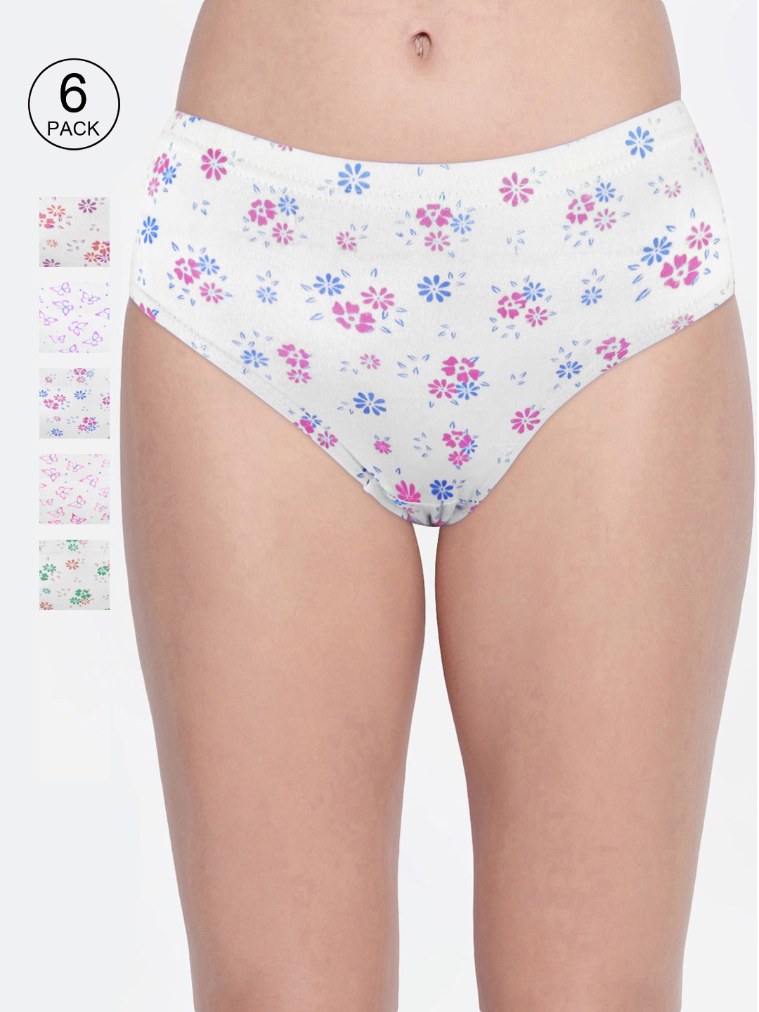 Bodycare Women Pack Of 6 Assorted Hipster Briefs 3500D-6PCS