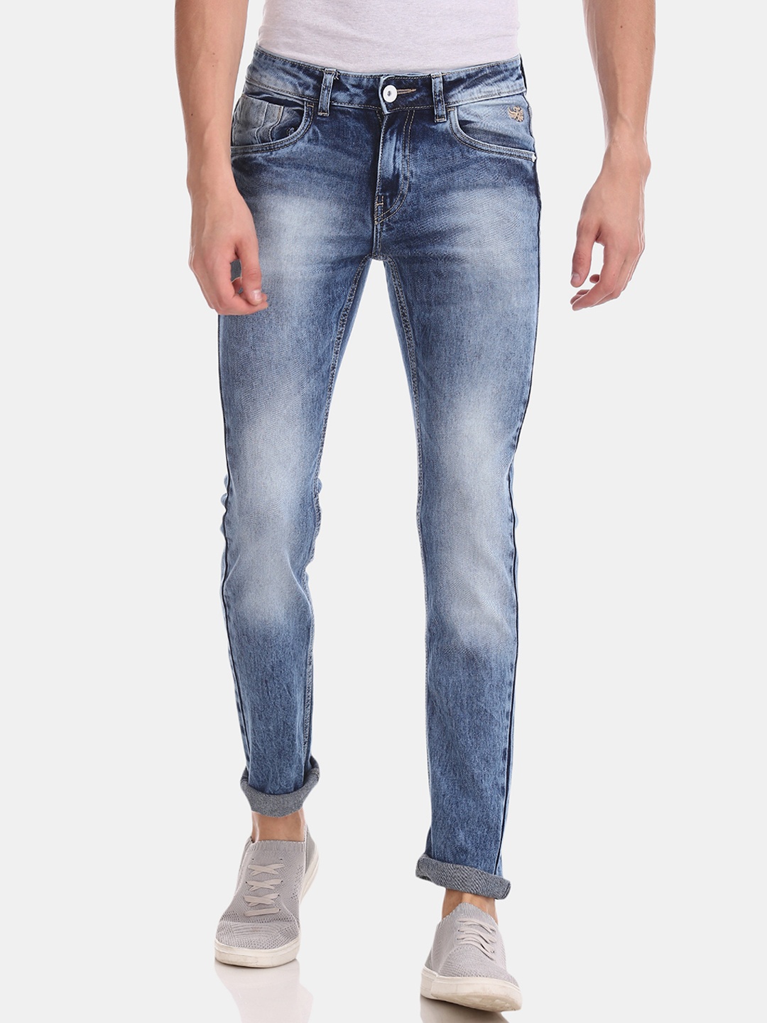 

Flying Machine Men Blue Skinny Fit Low-Rise Clean Look Stretchable Jeans
