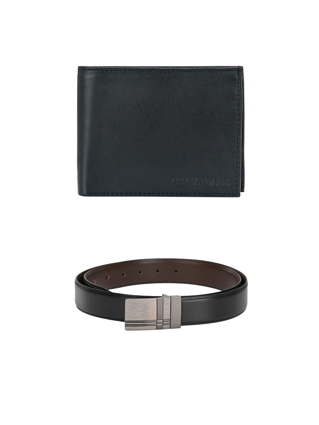 

Calvadoss Men Black & Brown Belt & Wallet Accessory Gift Set