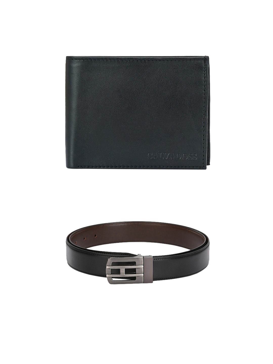 

Calvadoss Men Black & Brown Belt & Wallet Accessory Gift Set