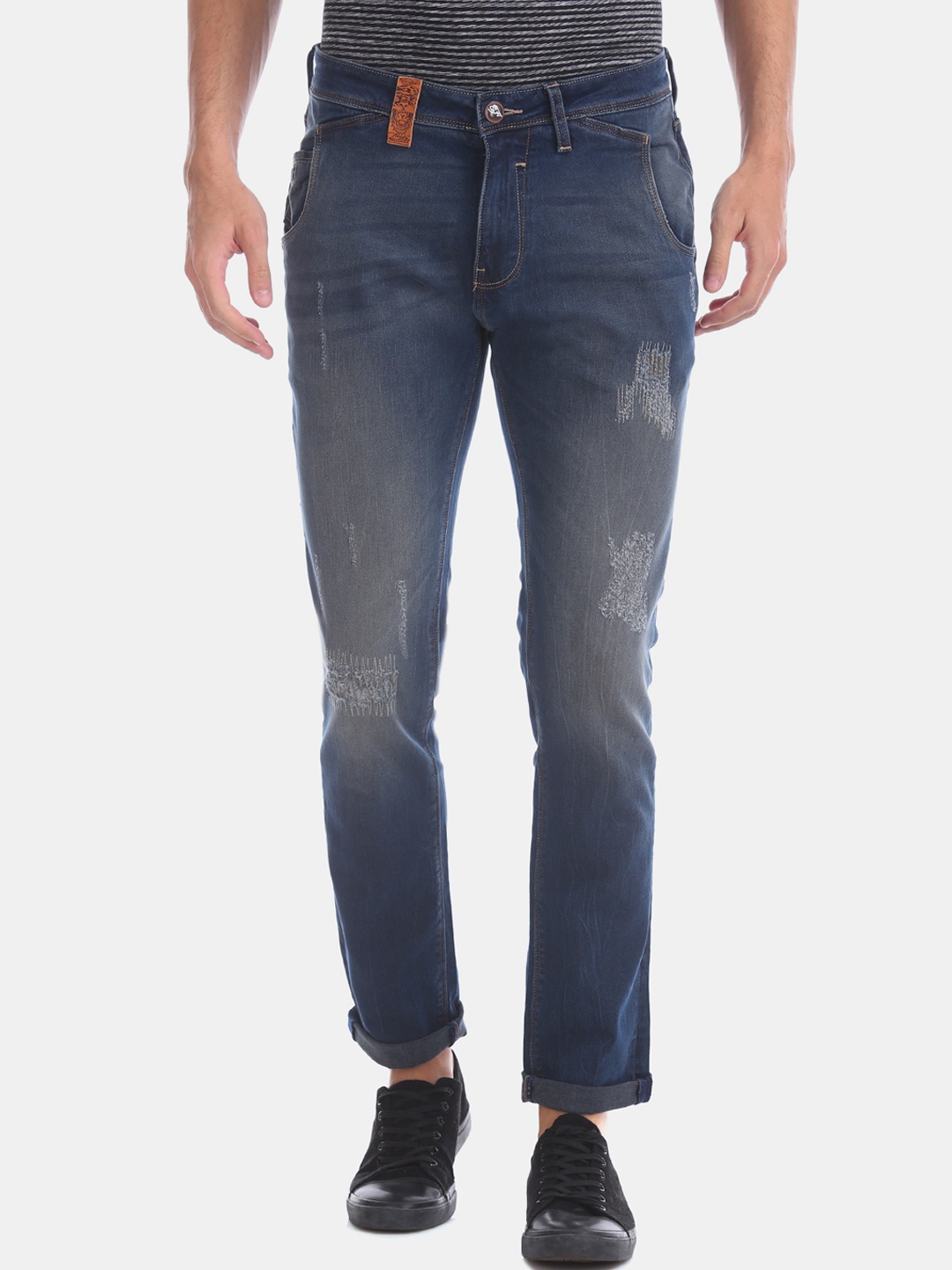 

Ed Hardy Men Blue Skinny Fit Mid-Rise Highly Distressed Stretchable Jeans
