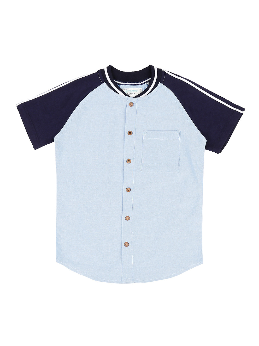 

Pantaloons Junior Boys Blue Regular Fit Colourblocked Casual Shirt