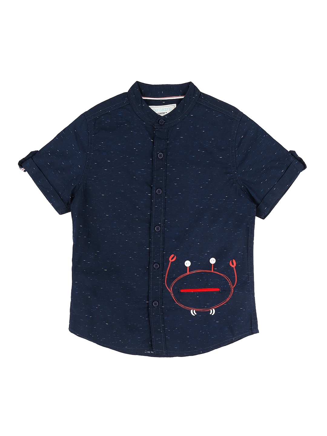

Pantaloons Junior Boys Navy Blue Regular Fit Printed Casual Shirt