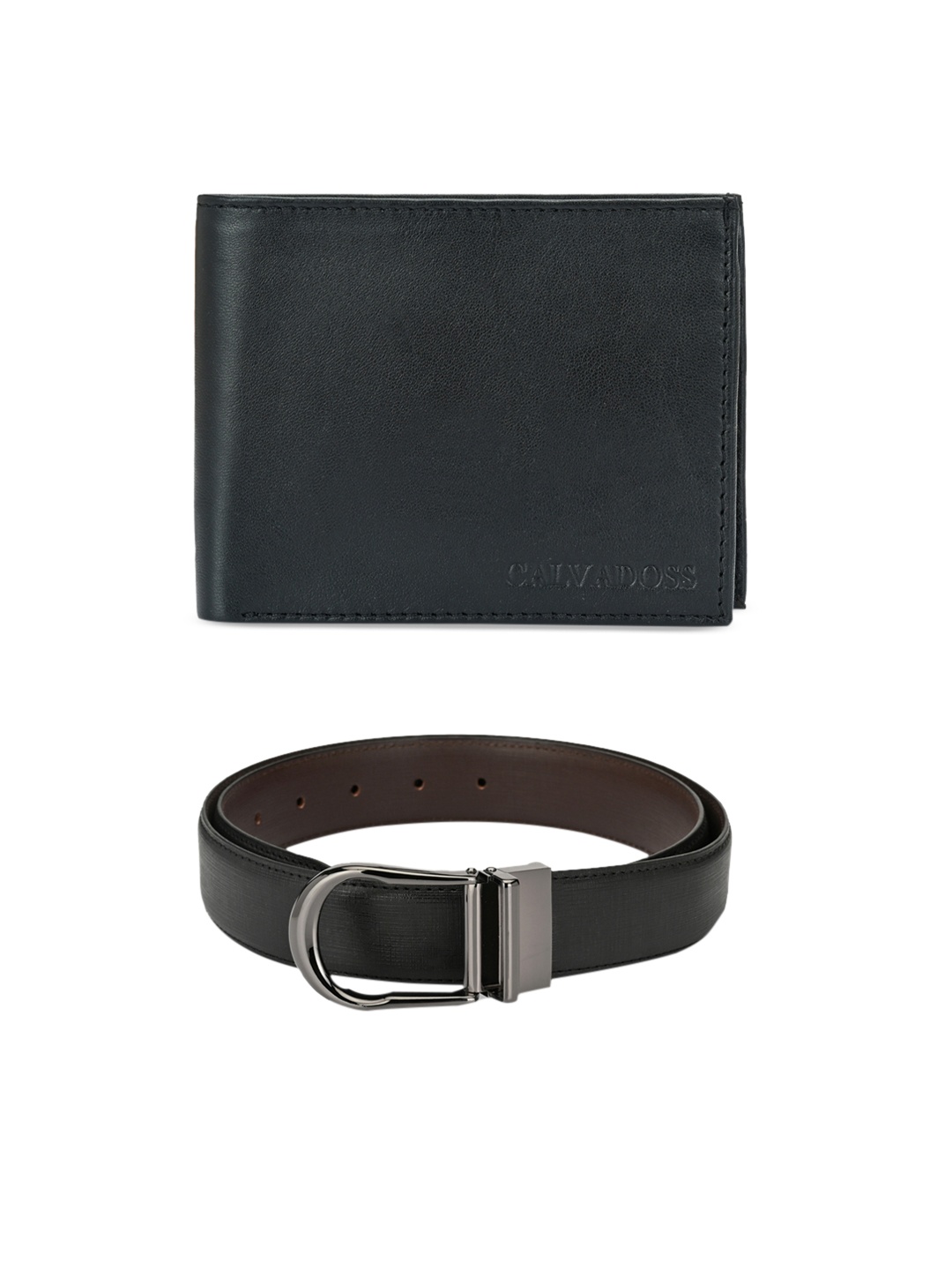 

Calvadoss Men Black & Brown Premium Belt & Leather Wallet Accessory Gift Set