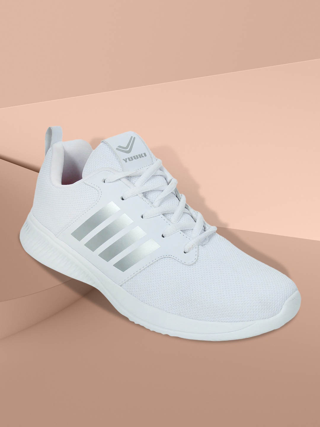 

Yuuki Men White Mesh Running Shoes