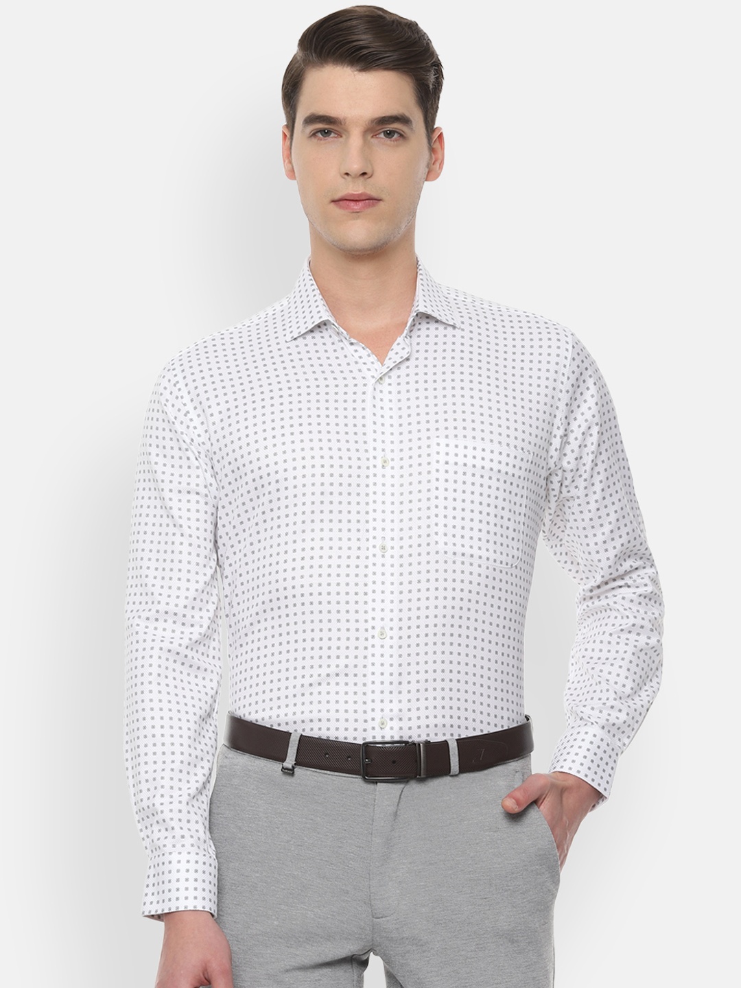 

Van Heusen Men White Regular Fit Printed Formal Shirt