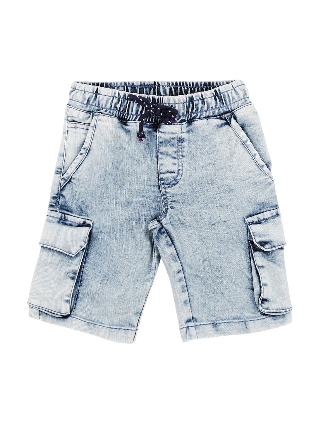 

Pantaloons Junior Boys Blue Washed Regular Fit Denim Shorts