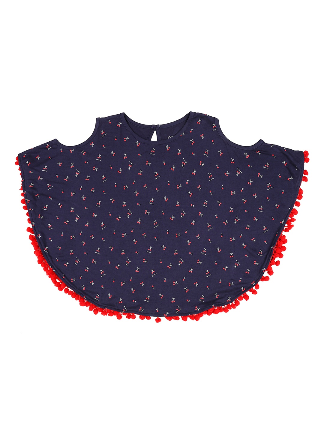 

Pantaloons Junior Girls Navy Blue & Red Printed Kaftan Pure Cotton Top