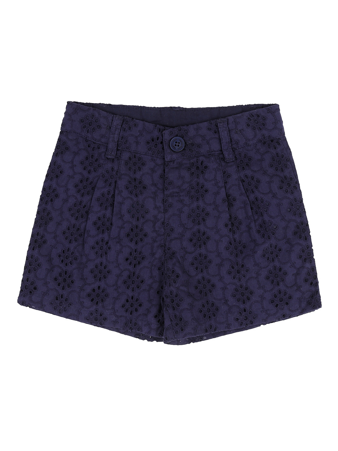 

Pantaloons Baby Girls Navy Blue Self Design Regular Fit Regular Shorts