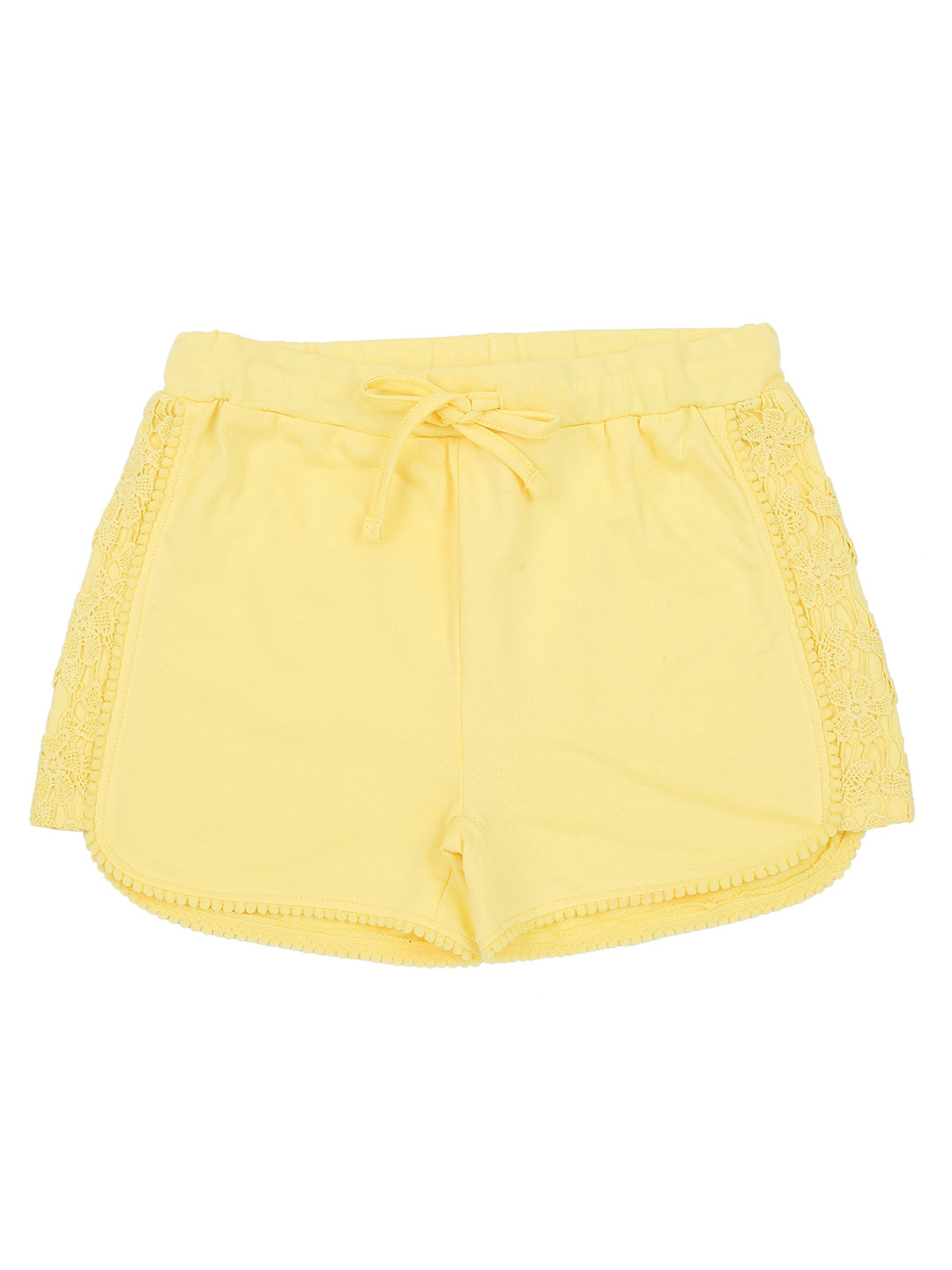 

Pantaloons Junior Girls Rose Lace Detail Regular Fit Hot Pants, Yellow