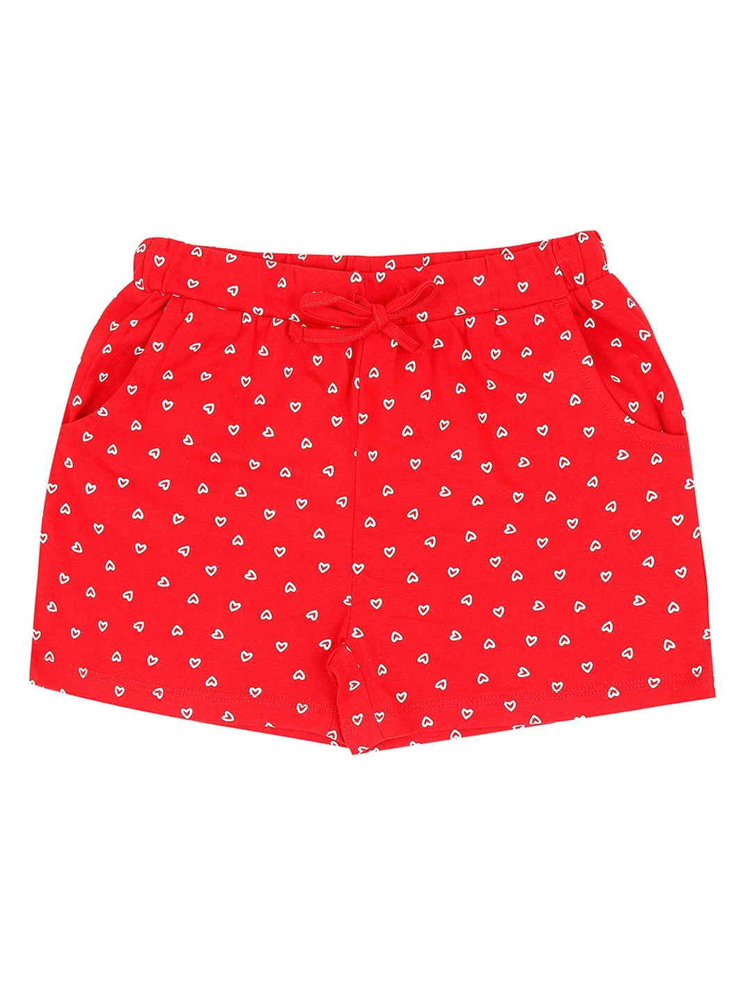 

Pantaloons Junior Girls Red Printed Regular Fit Hot Pants