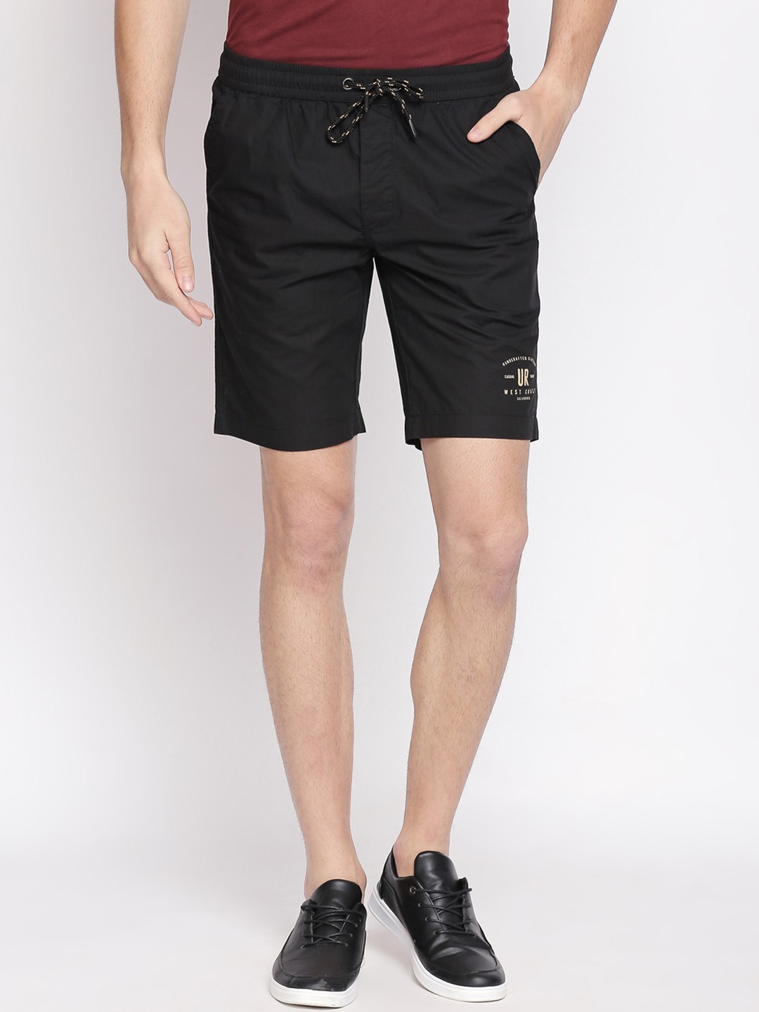 

Urban Ranger by pantaloons Men Black Solid Regular Fit Regular Shorts