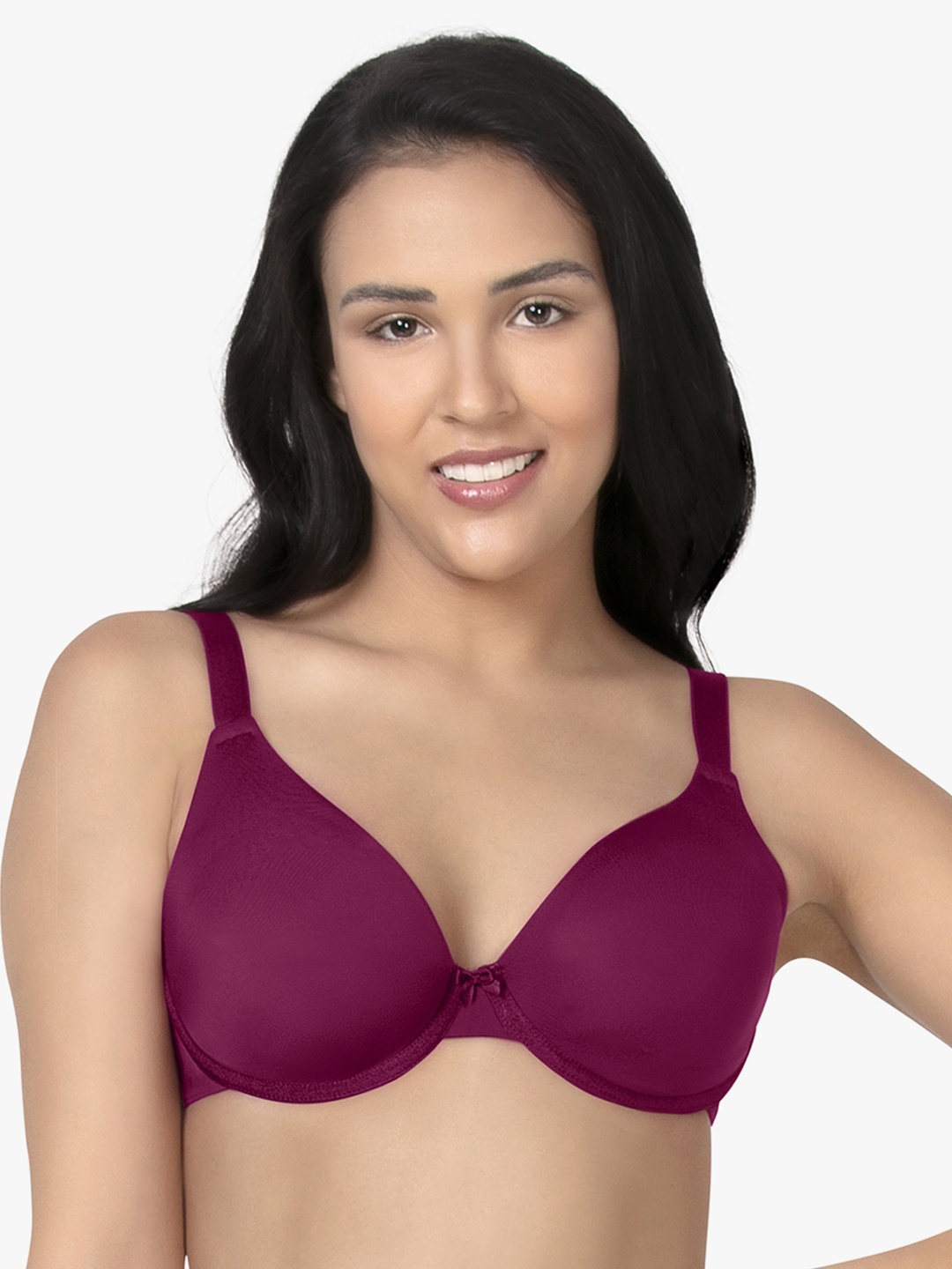 

Amante Solid Non Padded Wired Curvy Smooth Super Support Bra - BRA22002, Magenta