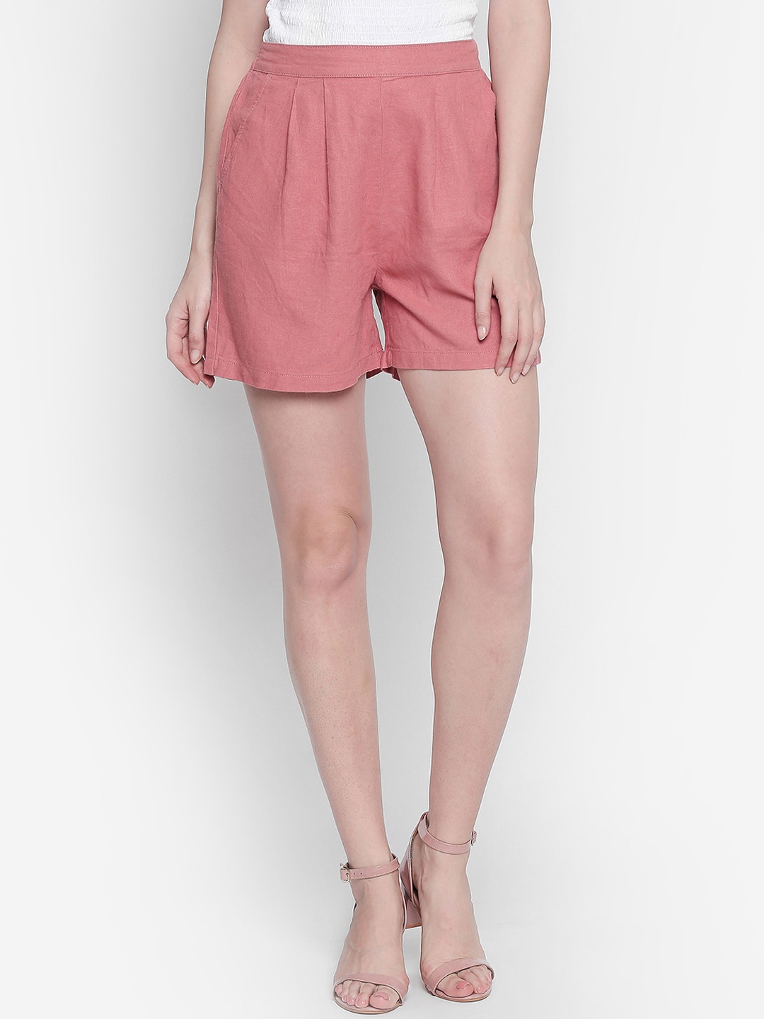 

Honey by Pantaloons Women Pink Solid Regular Fit Shorts