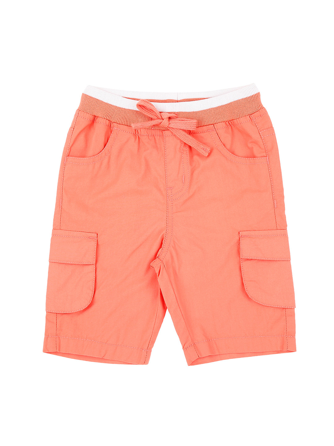 

Pantaloons Baby Boys Coral Pink Solid Regular Fit Cargo Shorts