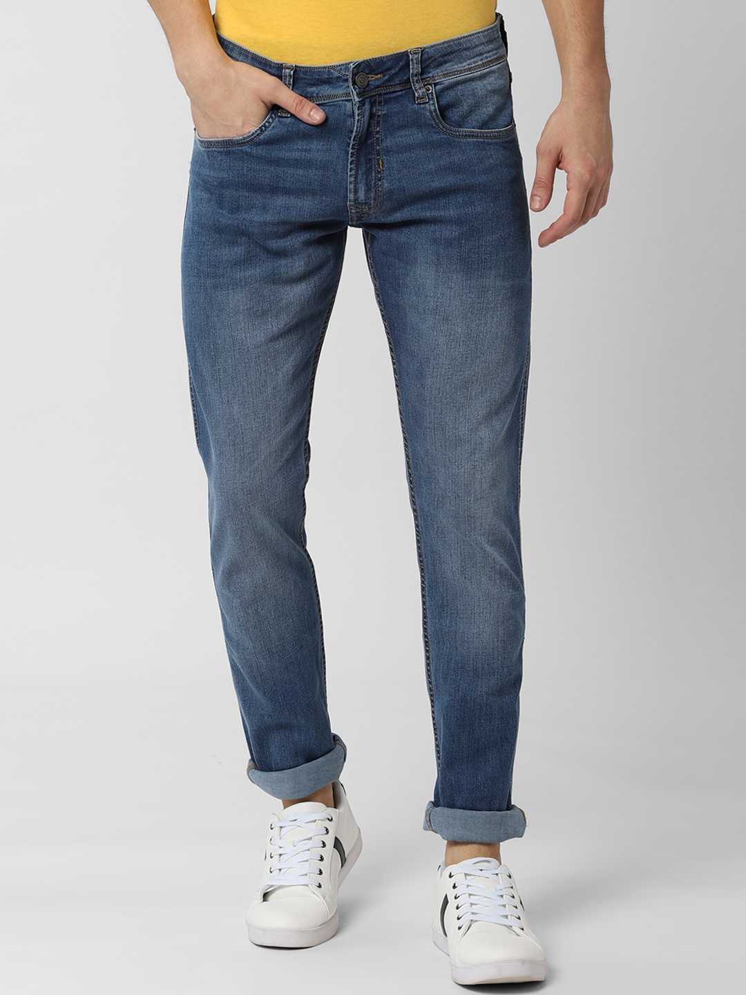 

Peter England Casuals Men Blue Skinny Fit Mid-Rise Clean Look Jeans