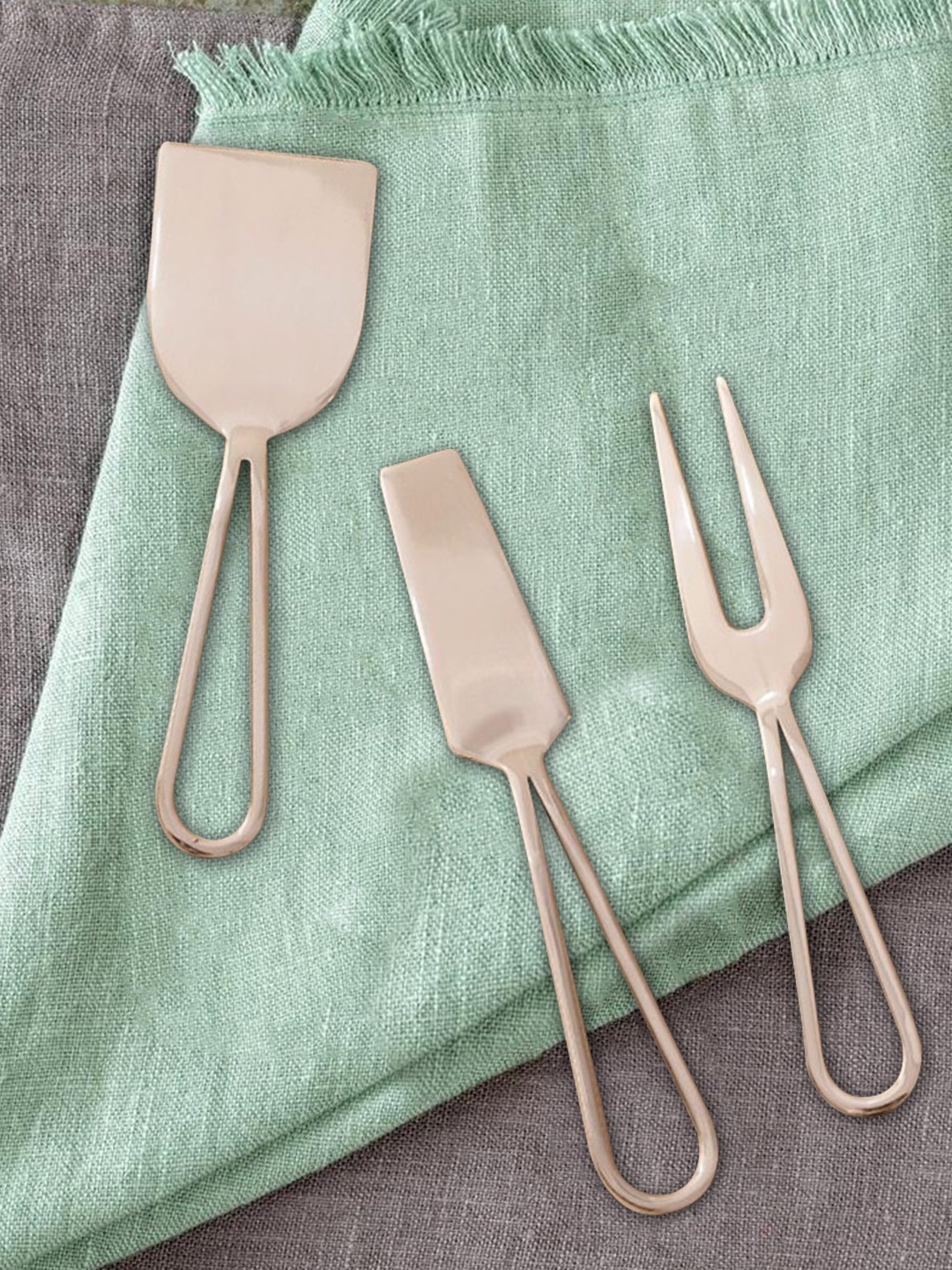 

nestroots Silver-Toned 3-Pieces Solid Stainless Kitchen Tools